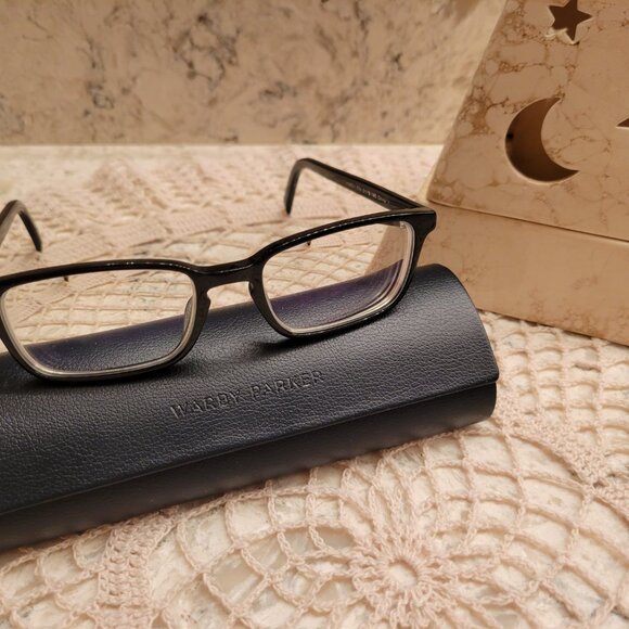 WARBY PARKER HARDY 100 MEDIUM EYEGLASSES SUNGLASSES BLACK FRAMES 51-18-145 CASE - Picture 14 of 14